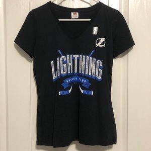 Tampa Bay Lighting V-neck navy blue T shirt top